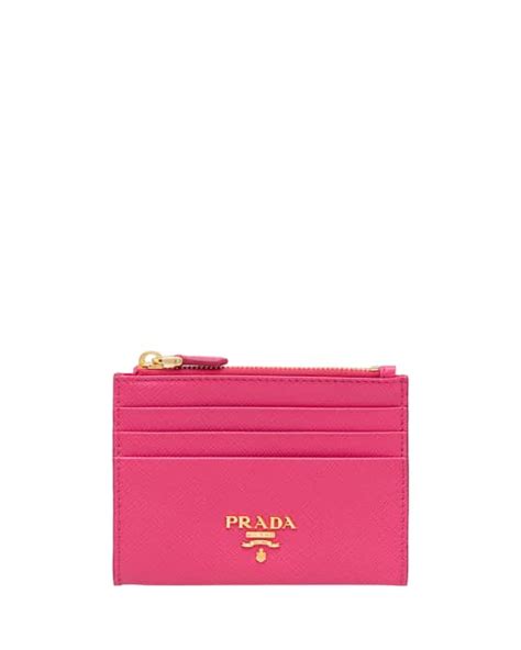 Prada Saffiano Card Case With Zip Compartment 